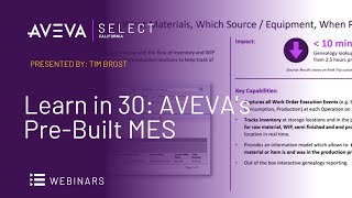 Learn in 30 AVEVAs PreBuilt MES [upl. by Gignac]