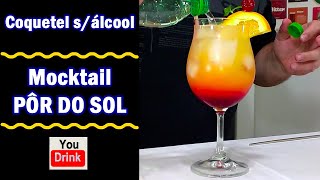 COQUETEL SEM ÁLCOOL PÔR DO SOL  MOCKTAIL [upl. by Oni118]