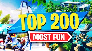 TOP 200 MOST FUN Creative Maps In Fortnite  Fortnite Creative Map CODES VERY FUN [upl. by Ahsaek]