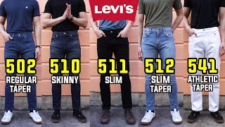 COMPLETE Guide To Levis SlimSkinnyTaper Fit Jeans  502 510 511 512 541 Comparison  Review [upl. by Euseibbob]