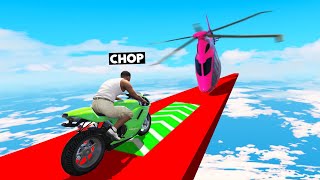 CHOP Vs FROSTY HELICOPTER VS BIKE CHALLENGE GTA 5 [upl. by Dori786]