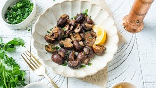 Air Fry Garlic Mushrooms  Quick Easy amp Delicious Mushrooms [upl. by Marigolda]