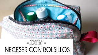 Tutorial como hacer un NECESER con Bolsillos Patrones gratis [upl. by Neelrihs]