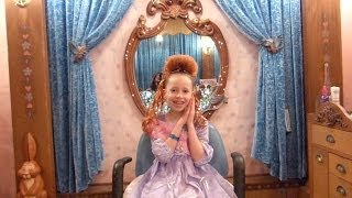 Bibbity Bobbity Boutique Makeover at Disneyland  Princess Kaylee with Ariel Hair [upl. by Ymmas]