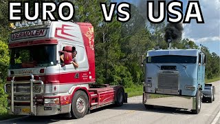 EUROPEAN vs AMERICAN Cabover Semi Trucks [upl. by Hawken]