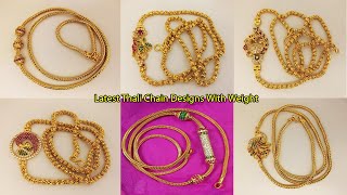 Latest Gold Chain Designs with Weight  Traditional Thali Chain Designs  Shridhi Vlog [upl. by Voletta257]