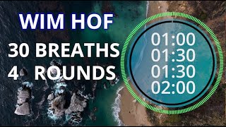 Wim Hof Guided Breathing Session  4 Rounds For Beginners No Talking [upl. by Nwadahs]