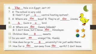 Exercise  Definite  Indefinite Articles aan the or 0  Easy English Lesson [upl. by Grearson]