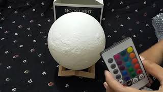 3D moon light  16 colors with remote control system  homedecoration moonlight decoration [upl. by Alexina]