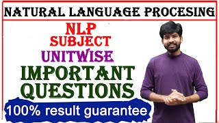 Natural language processing subject important question jntuh  NLP important questions btech jntuh [upl. by Adina148]