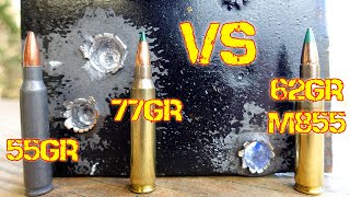 AR15 556 Bullet weight Shootout 55gr vs 62gr vs 77gr [upl. by Rosabelle]