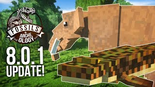 2 NEW PREHISTORIC ANIMALS Fossils amp Archeology 801 UPDATE  Minecraft Dinosaurs Mod [upl. by Davin]