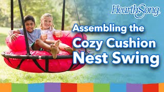 How to assemble the HearthSong Cozy Cushion Nest Swing [upl. by Neetsyrk]