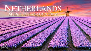 Netherlands 4K Relaxation Film  Aerial Drone 4K Holland amp Amsterdam  Dutch Landscape amp Chill Music [upl. by Htebzil]