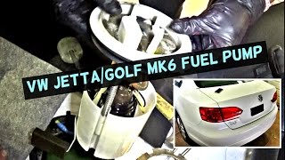 VW JETTA MK6 FUEL PUMP REPLACEMENT REMOVAL  VW GOLF MK6 [upl. by Kaela]