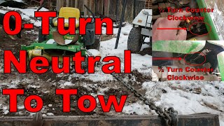 How To Get 0 Turn in Neutral to Tow Mower Howto Disengage the Hydraulics John Deere z425 [upl. by Brebner]