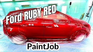 How to Spray Ford Candy Red Paint  RUBY RED Ford CMax Paintjob [upl. by Harvey325]