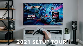 My Gaming TV Setup Tour 2021  77quot OLED  PS5 [upl. by Qerat]