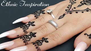 Main henné inspiration ethnique moderne  Hand henna modern ethnic inspiration [upl. by Ahtilat]