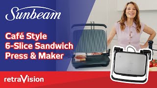 Sunbeam Café Style 6Slice Sandwich Press amp Maker [upl. by Matejka998]