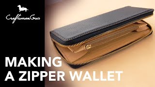 Making Leather Wallet  Long Zipper Wallet LeatherAddict EP30 [upl. by Koran999]