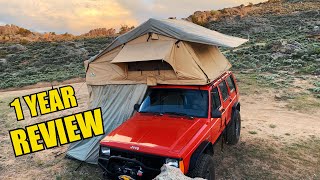 Biggest Roof Top Tent On the Market  1 Year Review  Tuff Stuff Overland Elite [upl. by Jet976]