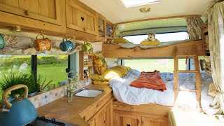 FAMILY VAN TOUR Removable Bunk Bed System amp Beach Style  MWB Van Conversion [upl. by Drawyeh157]