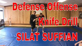 No Release Offense Defense Knife Drill Silat Suffian Maul Mornie Silat USA [upl. by Dodge]