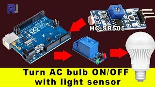 How to use LDR Light Sensor module to Turn ON and OFF AC bulb automatically withe Arduino [upl. by Allianora]