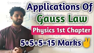 Applications Of Gauss Law  Electric Charges And Fields  2nd PUC Physics Important Questions [upl. by Olegna526]