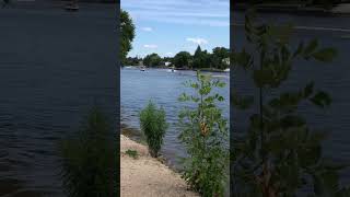 Swimming at Wasaga beach in the Nottawasaga River warning beach beachwalk beachvideo [upl. by Youngman498]