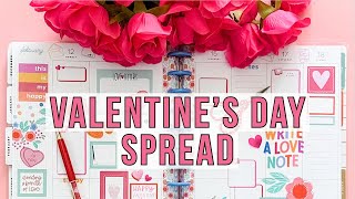 Plan With Me Big Vertical Happy Planner Valentines Day Spread for my Patron Alex 💕 [upl. by Claudie]