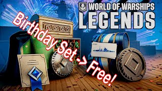 Legends Birthday Set FREE for XBOX and PS  World of Warships Legends [upl. by Notneuq]