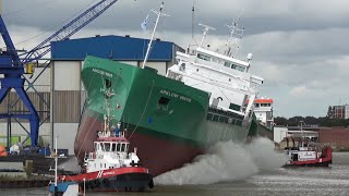 4K  Spectacular Ship Launch ARKLOW WAVE  Aerial Shots  Ferus Smit Leer [upl. by Laon]