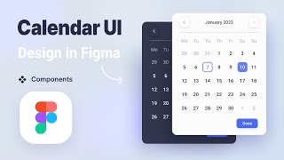 Functional Calendar Date picker UI Design in Figma  Interactive Components [upl. by Milka]