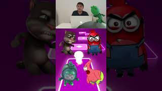 Angry Talking Tom 🆚 Angry Minions 🆚 Angry Gekko 🆚 Angry Patrick Coffin Dance Meme Tiles Hop [upl. by Anaynek]