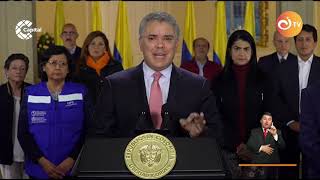 Presidente Iván Duque decreta cuarentena en todo el territorio colombiano por coronavirus COVID19 [upl. by Nnyladnarb]