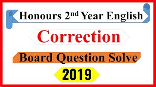 Correction Honours 2nd Year English Board Question 2019 Solve [upl. by Countess]