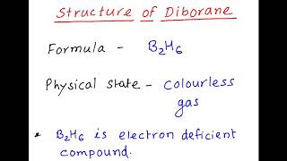 Structure of Diborane  Banana bond  3C 2e bond [upl. by Leelah]