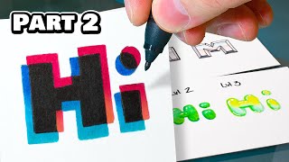 How to Draw Cool Letters Part 2 Bubble Metallic Scary 3D [upl. by Sanfo967]