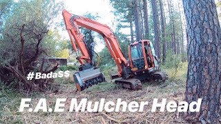 INSTALLING NEW MULCHER HEAD ON AN EXCAVATOR [upl. by Anieral336]