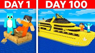 Stranded 100 Days on ONE BOAT in Minecraft [upl. by Iridissa956]