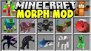 Minecraft MORPH MOD  SHAPE SHIFT INTO ANY MINECRAFT BOSS OR YOUTUBER [upl. by Jeana]