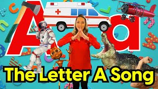 Letter A Song for Kids  Words that Start with A  Animals that Start with A [upl. by Wojcik]