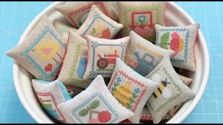 Cute Little Cross Stitch Pillows Tutorial [upl. by Aggy]