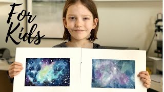 Easy Paintings For Kids  Galaxy Painting With Lisa Whitehouse  Kids Art Class [upl. by Divadnoj]