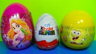 Kinder Surprise Natoons Surprise Egg SpongeBob Surprise Egg Disney Princess [upl. by Adnav414]