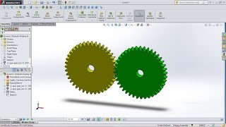 SolidWorks Tutorial Gear Mate And Rotation [upl. by Uriiah]