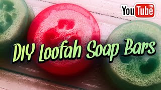 DIY LOOFAH SOAP BARS  Melt and pour ideas for beginners 🍅 [upl. by Aillij]