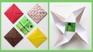 How to fold an Origami Envelope  Menko  Sobre Cuadrado [upl. by Aissatan]